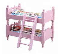 Xgdsnly Letto a Castello Bambini Miniatura Casa Bambole Legno 1 12 con E Colonnine Decorative Design Semplice Moderno Adatto per Scene Collezione Stanza Bambini Cameretta Gioco