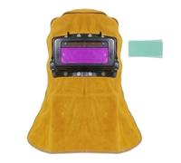 Xgdsnly Maschera da Saldatura Cappuccio, Maschera Per Saldatura In Pelle Bovina Completamente Avvolta, Modello Classico + 20 Pellicole Protettive