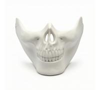 Xgdsnly Mezza Maschera a Teschio Rigida Maschera Teschio Durevole per Cosplay, Bicicletta, Bianco