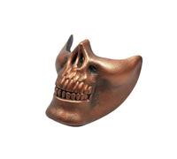 Xgdsnly Mezza Maschera a Teschio Rigida Maschera Teschio Durevole per Cosplay, Bicicletta, Rosso Antico