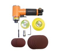 Xgdsnly Mini Levigatrice Pneumatica Pneumatica Compatta Smerigliatrice Angolare Ergonomica Lucidatrice per, Arancione Concentrico, 2 Tamponi 10 Carta Vetrata