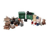 Xgdsnly Miniatura Città Scene Diorama Strada Rifiuti Casse Accessori Resina Realistica per Modellismo 1 64 con Effetto Trasandato Adatta a Collezionismo Allestimenti Vetrine