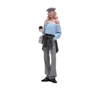 Xgdsnly Miniatura Personaggio Figurina Donna Micro Ambiente Realistico Resina Fine Adatta per Scene Ferroviarie Collezione Diorami 9.5cm