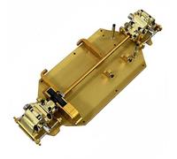 Xgdsnly Model Telaio Auto RC in Metallo per 1/14 Kit Modifica Chassis Differenziali Ingranaggi di Riduzione E Alloggiamenti Gemelli per Trazione Fluida Adatto, Oro
