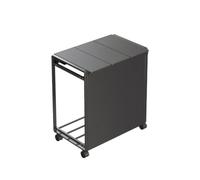 Xgdsnly Pattumiera Differenziata con Ruote Carrellato Mobile Pattumiera con Coperchio Salvaspazio Mobile per Ufficio, Monolocale, Nero