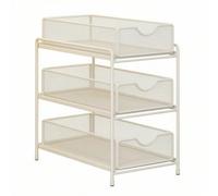 Xgdsnly Scaffale Sottolavello con Cestini Salvaspazio Scaffale sotto Lavabo con Cassetti Multiuso Organizer per Bagno, Bianco, Grande Tre Strati