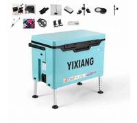 Xgdsnly Sedile da Pesca Isolato Cassetta, Blu Gentiluomo, Modello Competizione A Coperchio Piatto, Set Cinque Pezzi Alluminio-Magnesio + Supporto + Strato Portautensili