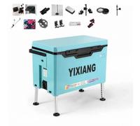 Xgdsnly Sedile da Pesca Isolato Cassetta, Blu Gentiluomo, Modello Competizione A Coperchio Piatto, Set Cinque Pezzi Alluminio-Magnesio + Supporto Angolare Per Canna + Strato Portautensili