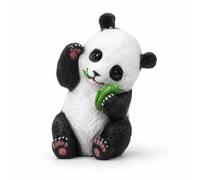 Xgdsnly Statua da Giardino a Forma di Resistente Alle Intemperie Statuetta di Realistico Figura per Amanti Degli Animali, Cortile, Prato, Aiuola, 7335-7 Panda Che Mangia Bambù Con Cucciolo
