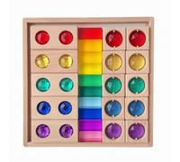 Xgdsnly Tavola di Impilamento Quadrata Trasparente Gioco in Legno Colorato Tavola con Pezzi a Pezzo a Forma di Cristallo, Combinazione Di Finestre Trasparenti Ad Alta Trasparenza 3