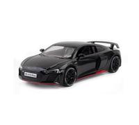 XGFFBAGB 1:24 Diecast Sport Car Per Audis R8 V10 Plus Modello In Metallo Con La Luce E Il Suono Del Veicolo Giocattolo In Lega Collezione Per I Regali(Black)