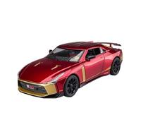XGFFBAGB 1/24 Per GTR 50 Modello Di Auto Da Corsa In Lega Pressofusa In Metallo, Modello Di Auto Da Corsa Con Suono E Luce, Regalo Da Collezione(Red,With box)