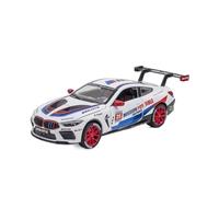 XGFFBAGB 1:24 Per M8 GTE Modello In Metallo Con Luci E Suoni Da Corsa Pressofuso Auto Giocattoli Collezione(White 2,With box)