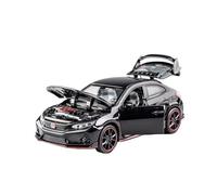 XGFFBAGB 1:32 Per CIVIC TYPE-R Fonde Sotto Pressione In Lega Veicoli Giocattolo Modello Di Auto In Metallo Suono Luce Auto Giocattoli Da Collezione Regali(Black,No box)