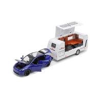 XGFFBAGB 1:32 Per Cyber Toy Truck Model Y Trailer Car Lega Pressofusa Modello Di Auto In Metallo Collezione Giocattolo(Blue,No box)