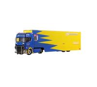 XGFFBAGB 1/64 Per 730 V8 Per Advan Spoon Serie S Chiusa A Doppio Ponte Ala Di Gabbiano Transporter Diecast Model Car(Blue Yellow,No box)