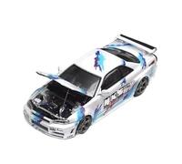 XGFFBAGB 1/64 Per GTR R34 Open Cover TM Modello Di Auto In Lega Collezione Decorazione(White D,No box)