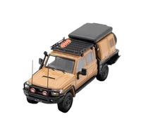 XGFFBAGB 1/64 Per Land Cruiser LC79 Pickup Doppia Cabina Modellino Auto(Brown Yellow,No box)