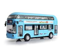 XGFFBAGB Autobus Giocattolo A Due Piani In Metallo E Plastica, Realizzato Per 6008B, Porte Aperte E Chiuse, Lampeggiante Con Musica, City Tourist(Blue,With box)