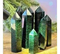 XGINERFEX 1 Torre di in Pietra d'oro Verde da 80-90 mm, pilastro, Decorazione for casa e Ufficio Gemstone Stone