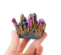 XGINERFEX 1pc Crystal Cluster Electroplating Colorful Angel Aura Quartz Rainbow Ornament Ornaments (Size : 200-250g) Gemstone Stone