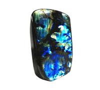 XGINERFEX 1pcs Labradorite Raw Crystal Blue Polished Slab Block Irregular Gemstones Stone for Gift Home Decor,550~600g Gemstone Stone