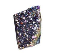 XGINERFEX 3pcs High Rainbow Crystal Cluster Ornament Titanium Coated Rock Geode Stone for, Yoga Gemstone Stone