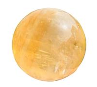 XGINERFEX 4 cm Sfera di Calcite Gialla Quarzo Pietra preziosa Decorazione for la Stanza Citrino Calcite Regalo Gemstone Stone
