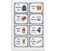 XGINERFEX 8 Classroom Reward Coupons Chart Poster Behavior Incentive System Teacher Motivation Print for Classroom Culture(Framed,16x24inch(40x60cm))