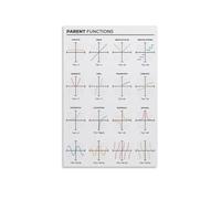XGINERFEX Algebra Math Poster Parent Functions Graphs Chart High School Classroom Decor Mathematics Reference Guide Canvas Wall-Art for Classroom Home Study(Unframed,08X12inch(20X30cm))