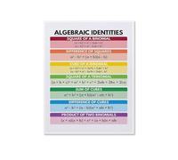 XGINERFEX Algebra Rules Poster Mathematical Equations Chart Set Educational Wall Decor for Classroom High School College Math Teachers Students Study(Framed,16X24inch(40X60cm))