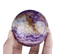 XGINERFEX Amethyst Agate Sphere|Polished Purple Calcite Crystal Ball| Home Decoration Balls| Magic/Photography/FengShui/Witchy Gifts/And Halloween Décor,55mm Gemstone Stone
