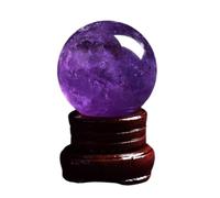 XGINERFEX Amethyst Crystal, Gemstone Ball, Crystals And Gemstones, Rock, Gem Sphere, Wiccan Altar Table, Witchy Office Decor, Spiritual,60mm Gemstone Stone