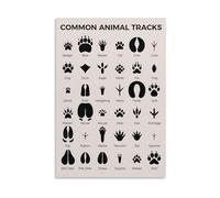 XGINERFEX Animal Footprints Poster Wildlife Tracking Guide Educational Wall-Art for Nature Center Classroom Scout Camp Decor(Unframed,08X12inch(20X30cm))