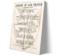 XGINERFEX Armor of God Canvas Print, Full Armor of God Prayer Wall-Art with Scripture, Modern Christian Decor for Living Room, Bathroom and Home Office(Unframed,16x24inch(40x60cm))