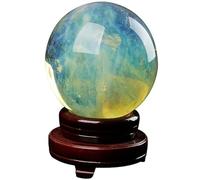 XGINERFEX Ball Crystal Smelting Stone Decoration Quartz Crystals Gemstone Sphere with Stand Divination Feng Shui Aura Home Desk,150mm Gemstone Stone