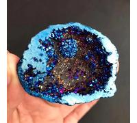 XGINERFEX Beautiful 1pcs Blue Angel Aura Quartz Crystal geode Titanium Bismuth Silicon Cluster Rainbow Gemstone Stone