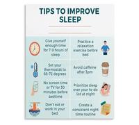 XGINERFEX Better Sleep Poster Sleep Hygiene Habits Relaxation Techniques Living Room Wall-Art(Framed,12x18inch(30x45cm))
