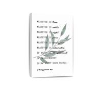 XGINERFEX Biblical Scripture Wall-Art Philippians 4 8 Think on These Things Christian Verse Poster Whatever Is True Noble Right Pure Lovely Nursery Sunday School Decor(Framed,16x24inch(40x60cm))