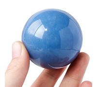 XGINERFEX Blue Angel Crystal Sphere with Stand, Ball Decorative for Witchcraft, Home Decor Accessories Modern Interior Design,50~55mm Gemstone Stone