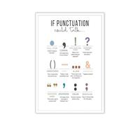 XGINERFEX Boho English Grammar Posters, If Punctuation Could Talk Wall-Art Set for Classroom Decor, Middle School High School Educational Prints(Unframed,12x18inch(30x45cm))