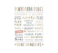 XGINERFEX Boho Playroom Rules Sign - Canvas Wall Art with Kind Words Share Have Fun, Nursery, Kids Room Decor for Toddler Boy or Girl, Ready to Hang(Unframed,08x12inch(20x30cm))