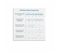 XGINERFEX Brain Waves Frequency Chart Neuroscience Art EEG Poster Canvas Print Wall Decor for Office Living Room Bedroom(Framed,12X18inch(30X45cm))