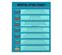 XGINERFEX Bristol Stool Chart/Poop Chart Poster, Reference Canvas Wall-Art for Doctor Office, Clinic, Hospital Bathroom(Framed,16x24inch(40x60cm))