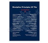 XGINERFEX Bushido Principles Poster Ancient Wisdom Wall-Art for Mental Strength Home Office Zen Den Library Study Decor Gift Idea(Unframed,08x12inch(20x30cm))
