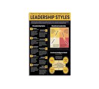 XGINERFEX Business Office Decor Management Styles Educational Poster Leadership Chart Wall-Art for Professional Home Office(Framed,12x18inch(30x45cm))
