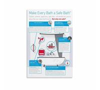 XGINERFEX Canvas Art for Bathroom Helpful Bath Time Tips Poster Nursery or Family Bathroom Decor(Unframed,08x12inch(20x30cm))