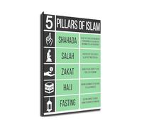 XGINERFEX Canvas Wall-Art Islamic Principles Poster Arabic Calligraphy Artwork Muslim Home Decor for Prayer Room Living Room Bedroom(Unframed,16X24inch(40X60cm))