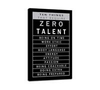 XGINERFEX Canvas Wall-Art Ten Things That Require Zero Talent Motivational Entrepreneur Quote Success Print for Home Office Decor(Framed,08X12inch(20X30cm))