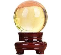 XGINERFEX Citrine Crystal Ball with Stand Yellow Quartz Feng Shui Sphere, with for Healing/Divination/Chakra Balance/Home Decoration,70mm/2.7in Gemstone Stone